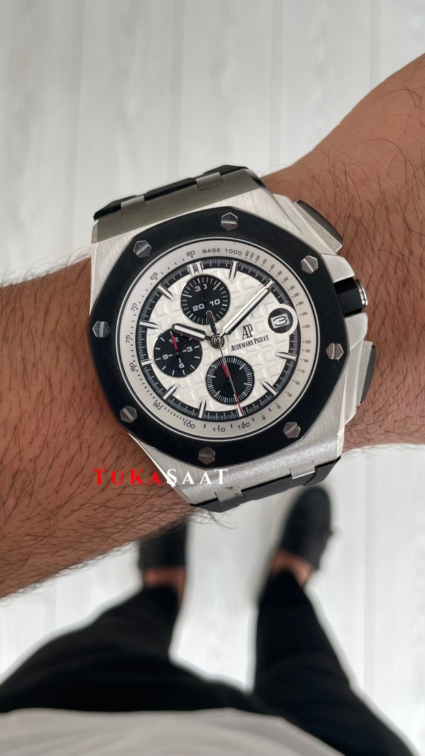 Audemars Piguet Royal Oak Offshore Chronograph Beyaz Kadran 26400SO Rubber 43 mm White Dial Replika Saat Audemars Piguet Royal Oak Offshore Chronograph Beyaz Kadran 26400SO Rubber 43 mm White Dial Replika Saat