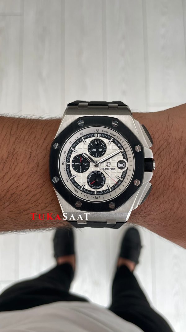 Audemars Piguet Royal Oak Offshore Chronograph Beyaz Kadran 26400SO Rubber 43 mm White Dial Replika Saat Audemars Piguet Royal Oak Offshore Chronograph Beyaz Kadran 26400SO Rubber 43 mm White Dial Replika Saat