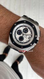 Audemars Piguet Royal Oak Offshore Chronograph Beyaz Kadran 26400SO Rubber 43 mm White Dial Replika Saat