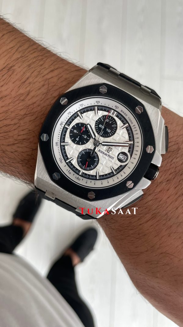 Audemars Piguet Royal Oak Offshore Chronograph Beyaz Kadran 26400SO Rubber 43 mm White Dial Replika Saat Audemars Piguet Royal Oak Offshore Chronograph Beyaz Kadran 26400SO Rubber 43 mm White Dial Replika Saat