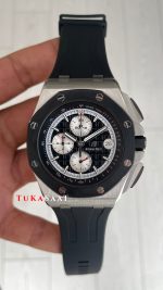 Audemars Piguet Royal Oak Offshore Chronograph Siyah Kadran 26400SO Rubber 43 mm Replika Saat