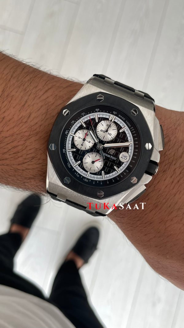 Audemars Piguet Royal Oak Offshore Chronograph Siyah Kadran 26400SO Rubber 43 mm Replika Saat Audemars Piguet Royal Oak Offshore Chronograph Siyah Kadran 26400SO Rubber 43 mm Replika Saat