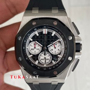 Audemars Piguet Royal Oak Offshore Chronograph Siyah Kadran 26400SO Rubber Black Dial 43 mm Replika Saat
