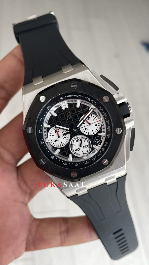 Audemars Piguet Royal Oak Offshore Chronograph Siyah Kadran 26400SO Rubber Black Dial 43 mm Replika Saat Audemars Piguet Royal Oak Offshore Chronograph Siyah Kadran 26400SO Rubber Black Dial 43 mm Replika Saat