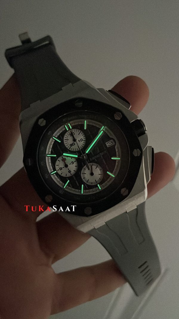 Audemars Piguet Royal Oak Offshore Chronograph Titanium Gri Kadran 43 mm 26400IO Grey Replika Saat Audemars Piguet Royal Oak Offshore Chronograph Titanium Gri Kadran 43 mm 26400IO Grey Replika Saat