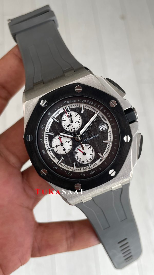 Audemars Piguet Royal Oak Offshore Chronograph Titanium Gri Kadran 43 mm 26400IO Grey Replika Saat Audemars Piguet Royal Oak Offshore Chronograph Titanium Gri Kadran 43 mm 26400IO Grey Replika Saat