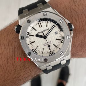 Audemars Piguet Royal Oak Offshore Diver Beyaz Kadran 15710ST Silver 42 mm Replika Saat