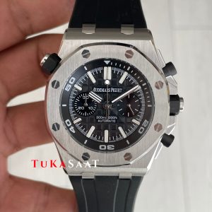 Audemars Piguet Royal Oak Offshore Diver Chronograph Siyah Kadran 26703ST Silver 42 mm Replika Saat