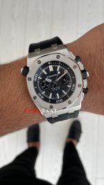 Audemars Piguet Royal Oak Offshore Diver Chronograph Siyah Kadran 26703ST Silver 42 mm Replika Saat