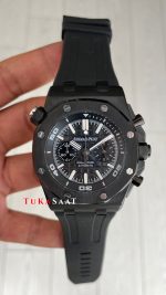Audemars Piguet Royal Oak Offshore Diver Chronograph Siyah Kadran 42mm PVD Black Replika Saat