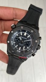Audemars Piguet Royal Oak Offshore Diver Chronograph Siyah Kadran 42mm PVD Black Replika Saat