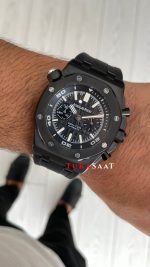 Audemars Piguet Royal Oak Offshore Diver Chronograph Siyah Kadran 42mm PVD Black Replika Saat