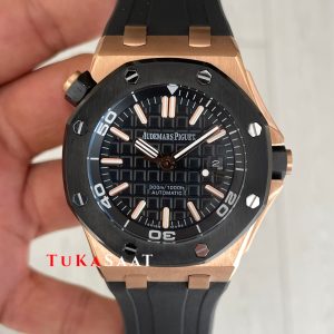 Audemars Piguet Royal Oak Offshore Diver Cup 15709TR Siyah Kadran 42mm Rose Replika Saat