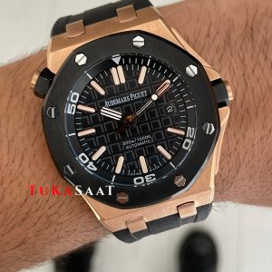 Audemars Piguet Royal Oak Offshore Diver Cup 15709TR Siyah Kadran 42mm Rose Replika Saat