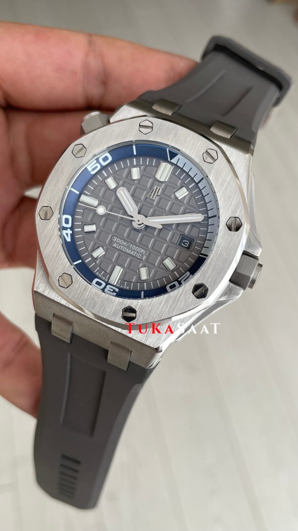 Audemars Piguet Royal Oak Offshore Diver Gri Kadran 15720ST Silver 42mm Replika Saat Audemars Piguet Royal Oak Offshore Diver Gri Kadran 15720ST Silver 42mm Replika Saat