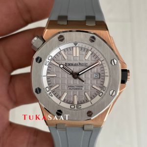 Audemars Piguet Royal Oak Offshore Diver Japan Limited Edition Gri Kadran 15711OI Rose 42mm Replika Saat