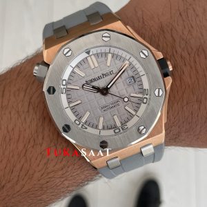 Audemars Piguet Royal Oak Offshore Diver Japan Limited Edition Gri Kadran 15711OI Rose 42mm Replika Saat