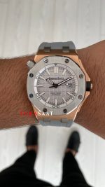 Audemars Piguet Royal Oak Offshore Diver Japan Limited Edition Gri Kadran 15711OI Rose 42mm Replika Saat