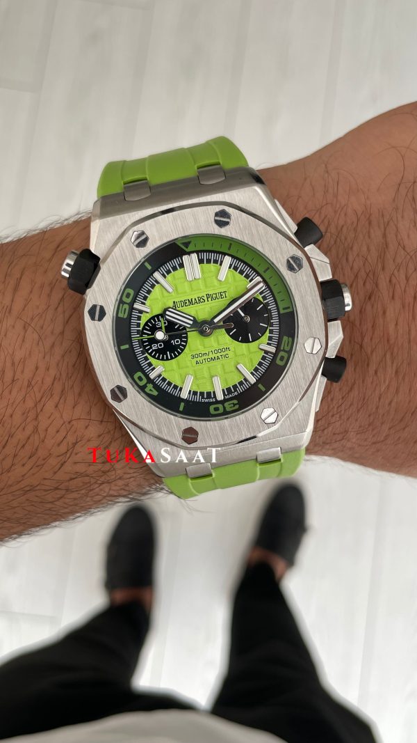 Audemars Piguet Royal Oak Offshore Diver Limon Yeşili Kadran 26703ST Lime Green 42mm Replika Saat