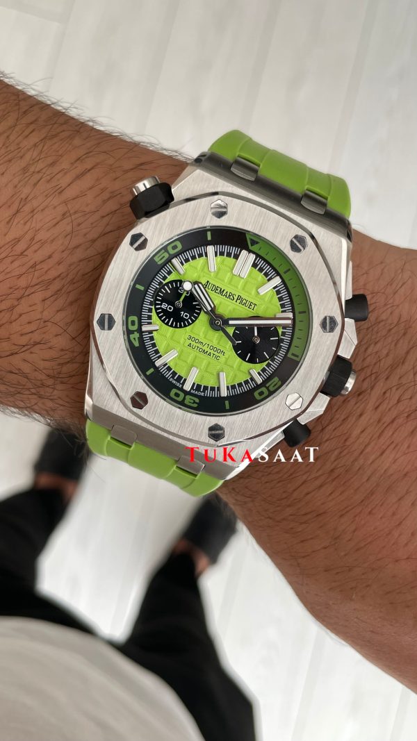 Audemars Piguet Royal Oak Offshore Diver Limon Yeşili Kadran 26703ST Lime Green 42mm Replika Saat