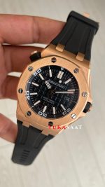 Audemars Piguet Royal Oak Offshore Diver Siyah Kadran 15340OR Rosegold 42mm Replika Saat