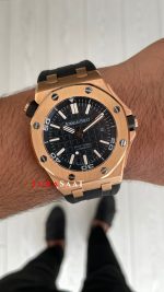 Audemars Piguet Royal Oak Offshore Diver Siyah Kadran 15340OR Rosegold 42mm Replika Saat