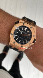 Audemars Piguet Royal Oak Offshore Diver Siyah Kadran 15340OR Rosegold 42mm Replika Saat