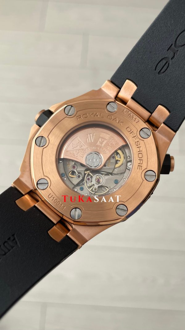 Audemars Piguet Royal Oak Offshore Diver Siyah Kadran 15340OR Rosegold 42mm Replika Saat Audemars Piguet Royal Oak Offshore Diver Siyah Kadran 15340OR Rosegold 42mm Replika Saat