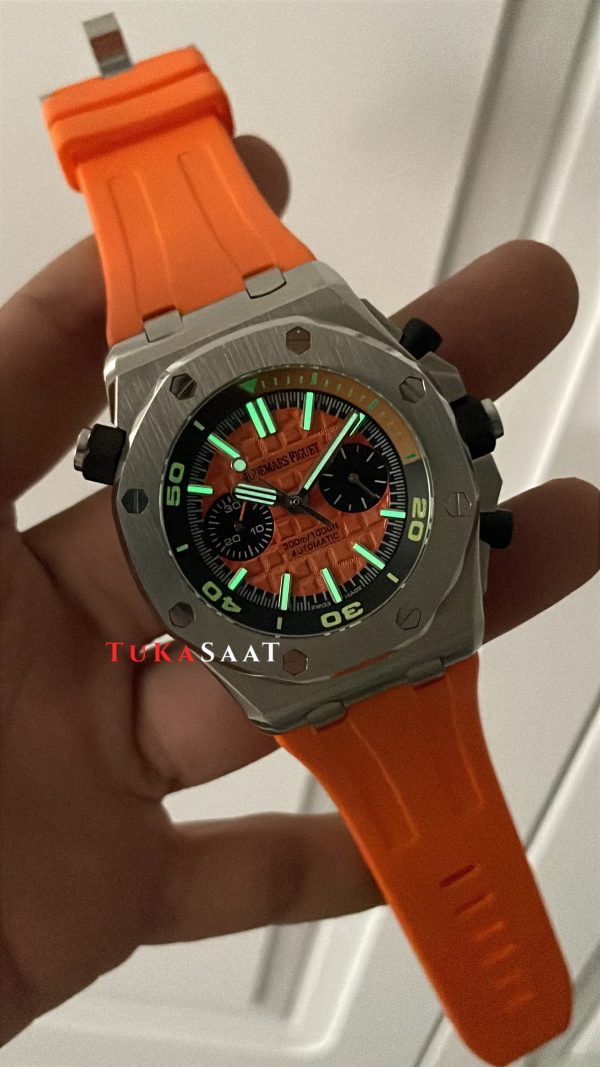 Audemars Piguet Royal Oak Offshore Diver Turuncu Kadran 26703ST Orange 42mm Replika Saat Audemars Piguet Royal Oak Offshore Diver Turuncu Kadran 26703ST Orange 42mm Replika Saat