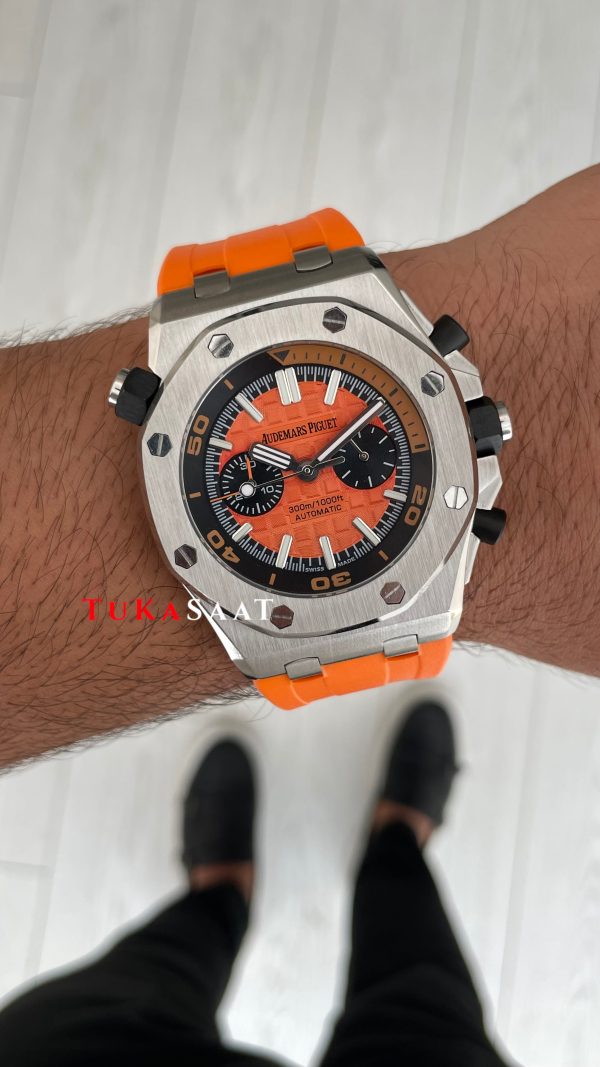 Audemars Piguet Royal Oak Offshore Diver Turuncu Kadran 26703ST Orange 42mm Replika Saat Audemars Piguet Royal Oak Offshore Diver Turuncu Kadran 26703ST Orange 42mm Replika Saat