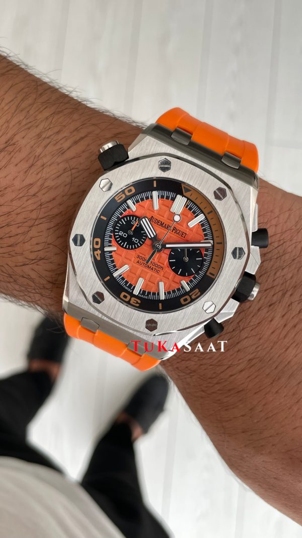 Audemars Piguet Royal Oak Offshore Diver Turuncu Kadran 26703ST Orange 42mm Replika Saat Audemars Piguet Royal Oak Offshore Diver Turuncu Kadran 26703ST Orange 42mm Replika Saat