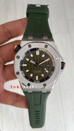 Audemars Piguet Royal Oak Offshore Diver Yeşil Kadran 15720ST Khaki Green Silver 42mm Replika Saat