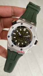 Audemars Piguet Royal Oak Offshore Diver Yeşil Kadran 15720ST Khaki Green Silver 42mm Replika Saat