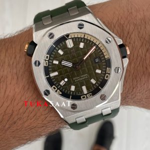 Audemars Piguet Royal Oak Offshore Diver Yeşil Kadran 15720ST Khaki Green Silver 42mm Replika Saat