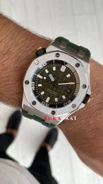 Audemars Piguet Royal Oak Offshore Diver Yeşil Kadran 15720ST Khaki Green Silver 42mm Replika Saat