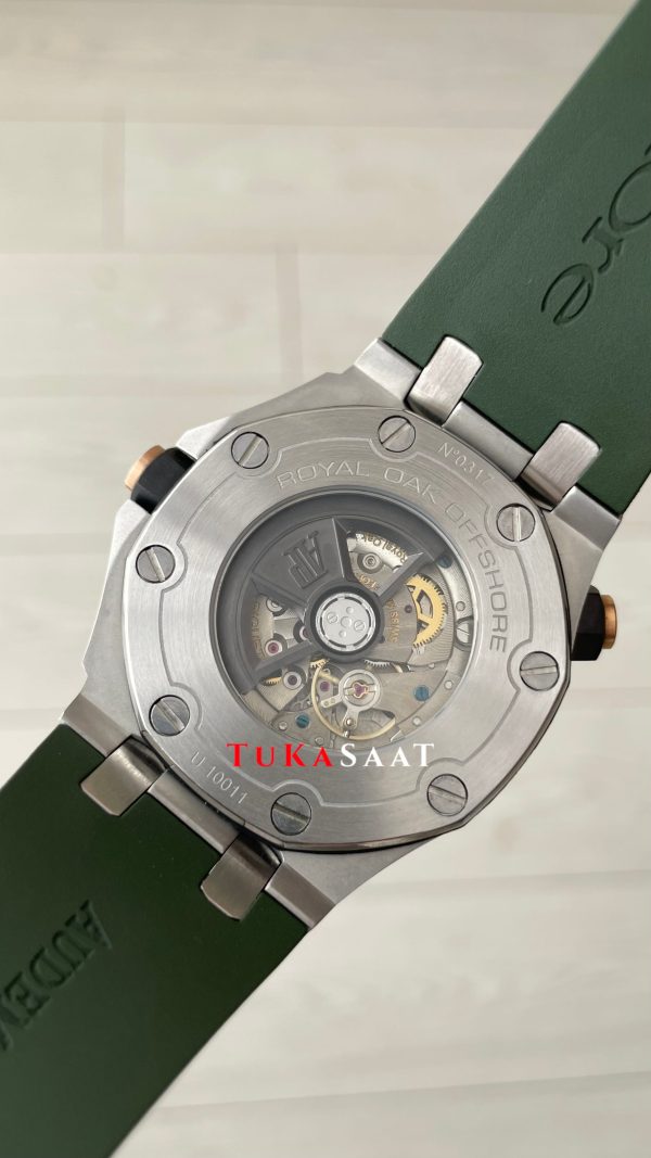 Audemars Piguet Royal Oak Offshore Diver Yeşil Kadran 15720ST Khaki Green Silver 42mm Replika Saat Audemars Piguet Royal Oak Offshore Diver Yeşil Kadran 15720ST Khaki Green Silver 42mm Replika Saat