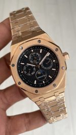 Audemars Piguet Royal Oak Perpetual Calendar 26574OR Siyah 41 mm Rose Replika Saat