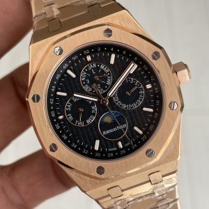Audemars Piguet Royal Oak Perpetual Calendar 26574OR Siyah 41 mm Rose Replika Saat