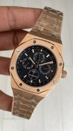 Audemars Piguet Royal Oak Perpetual Calendar 26574OR Siyah 41 mm Rose Replika Saat