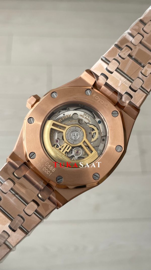 Audemars Piguet Royal Oak Siyah Kadran 15400OR Diamond Rose Replika Saat Audemars Piguet Royal Oak Siyah Kadran 15400OR Diamond Rose Replika Saat