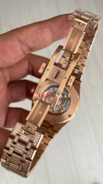 Audemars Piguet Royal Oak Siyah Kadran 15400OR Diamond Rose Replika Saat
