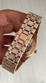 Audemars Piguet Royal Oak Siyah Kadran 15400OR Diamond Rose Replika Saat