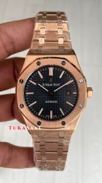 Audemars Piguet Royal Oak Siyah Kadran 15400OR Rose Replika Saat