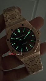 Audemars Piguet Royal Oak Siyah Kadran 15400OR Rose Replika Saat