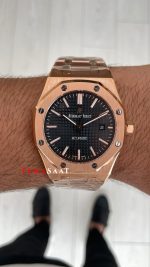 Audemars Piguet Royal Oak Siyah Kadran 15400OR Rose Replika Saat