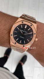 Audemars Piguet Royal Oak Siyah Kadran 15400OR Rose Replika Saat