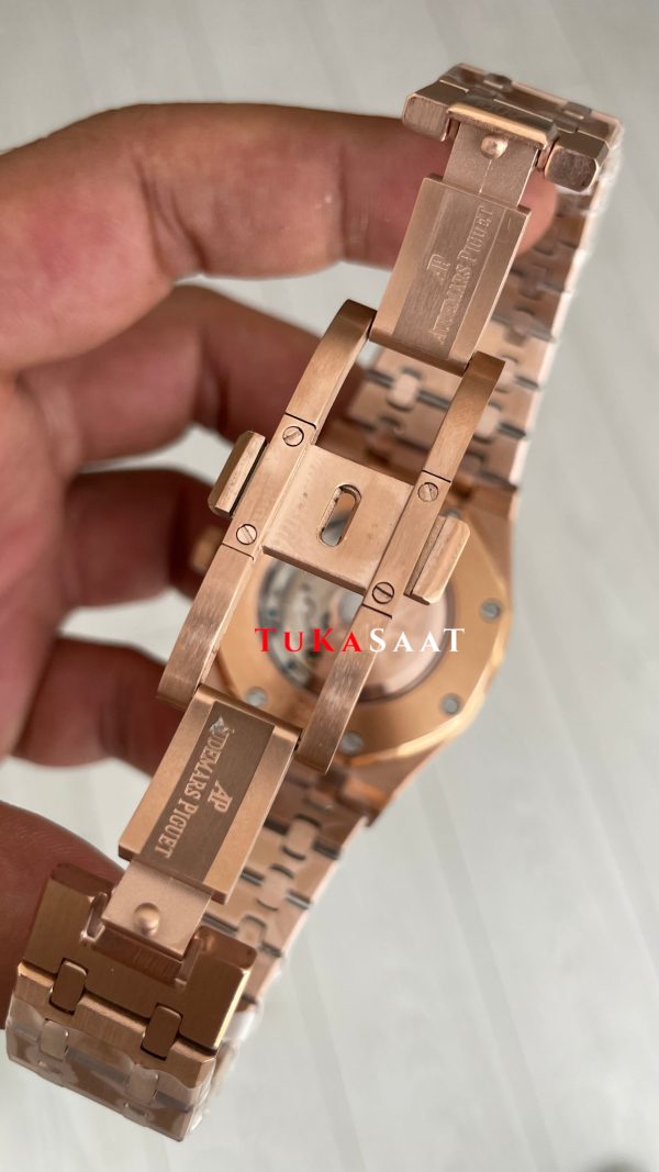 Audemars Piguet Royal Oak Siyah Kadran 15400OR Rose Replika Saat Audemars Piguet Royal Oak Siyah Kadran 15400OR Rose Replika Saat