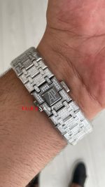 Audemars Piguet Royal Oak Siyah Kadran 15400ST Diamond Silver Replika Saat
