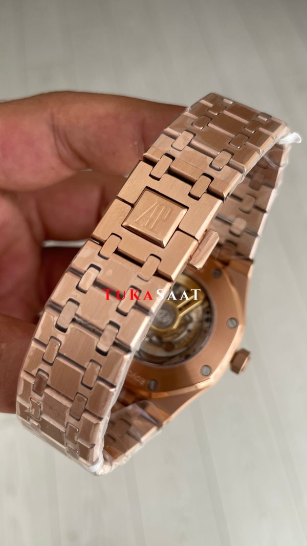 Audemars Piguet Royal Oak Siyah Kadran 15510OR 50th Anniversary Rose Replika Saat Audemars Piguet Royal Oak Siyah Kadran 15510OR 50th Anniversary Rose Replika Saat