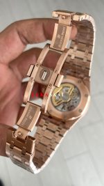 Audemars Piguet Royal Oak Skeleton 15407OR Double Balance iskelet Rose Replika Saat